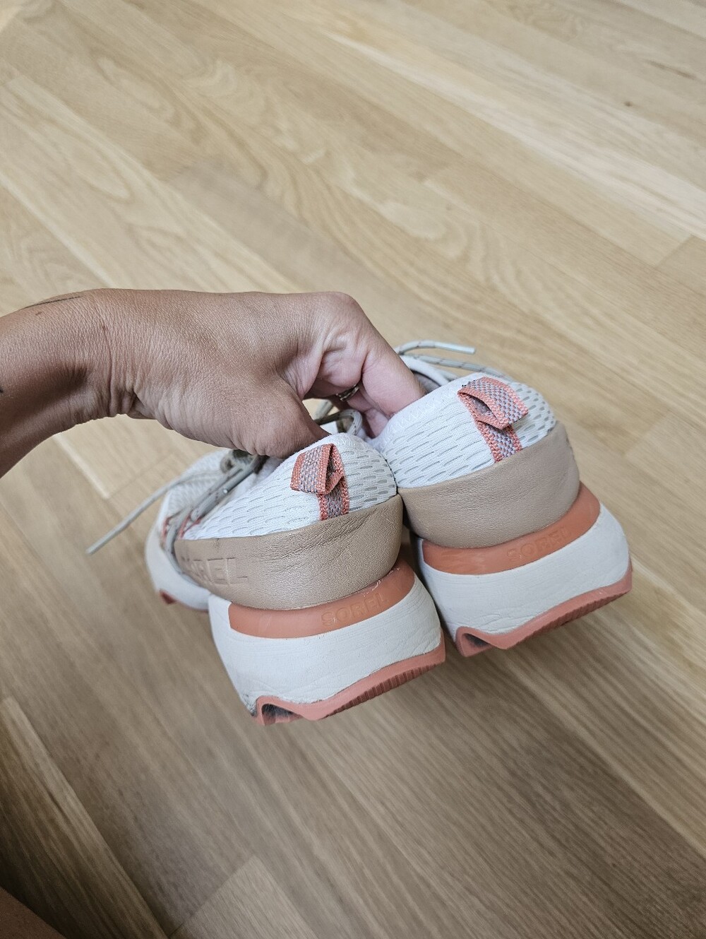 SOREL Kineric Impact Mesb Pink white tan sneakers - Picture 12 of 16